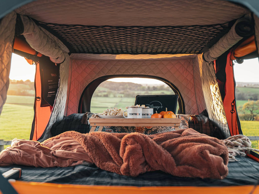 A cosy setup inside the TentBox Classic 2.0 thanks to the Classic 2.0 Thermal Kit